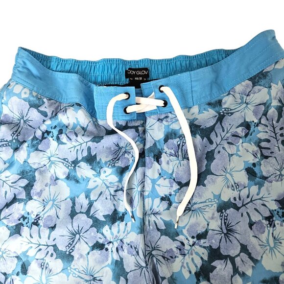 Body Glove Mens XXL/38 Blue Floral Print Board Shorts With Elastic Waist & Draws - Picture 3 of 9
